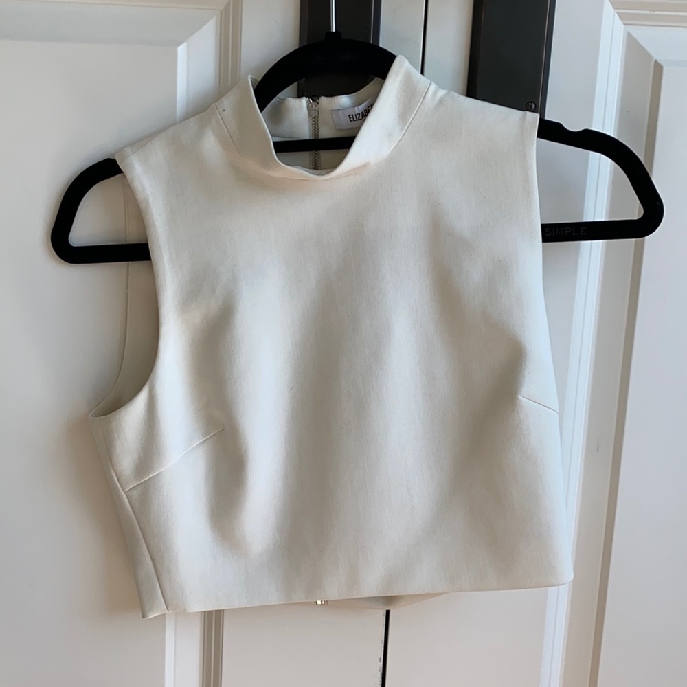 Elizabeth and James Back zip structured crop top